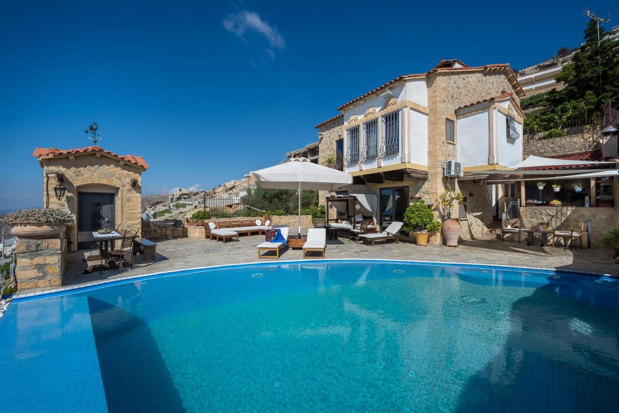 Villa Four Seasons Stonework Castle Lagonisi Exterior foto