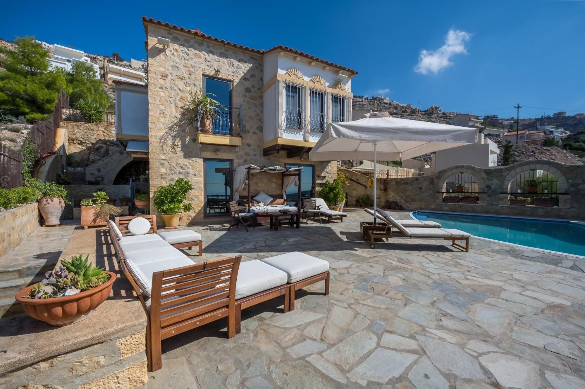 Villa Four Seasons Stonework Castle Lagonisi Exterior foto